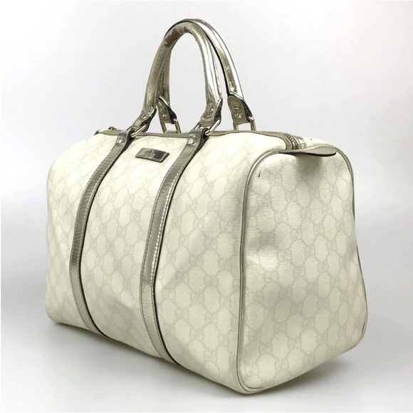 GUCCI Boston Bag GG Supreme PVC & Leather Authentic - Picture 3 of 10
